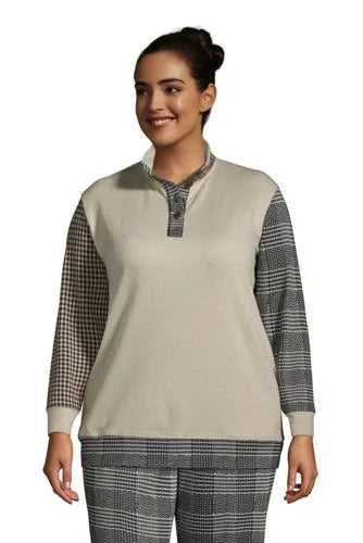 Women's Plus Size Long Sleeve Sport Knit Pullover