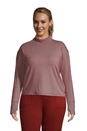 Women's Plus Size Performance Mock Neck Top