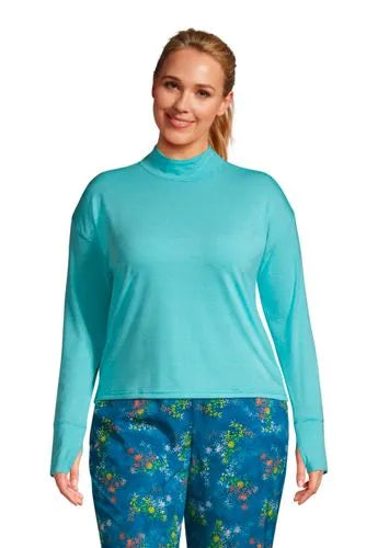 Women's Plus Size Performance Mock Neck Top