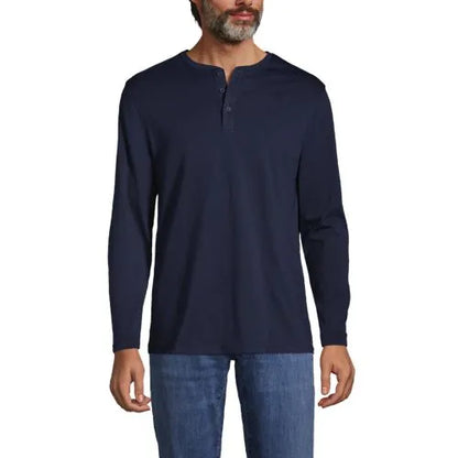 Men's Long Sleeve Cotton Supima Henley