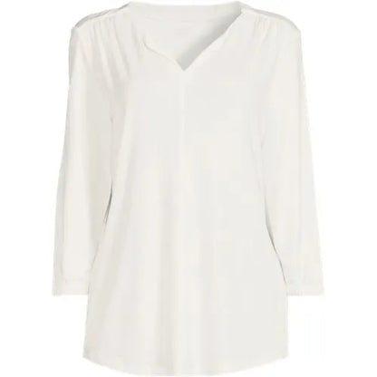 Women's Supima Micro Modal 3/4 Sleeve Split Neck Tunic