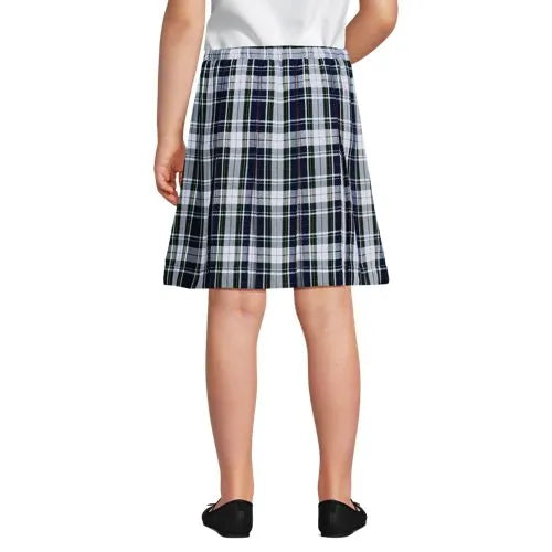School Uniform Girls Plaid Box Pleat Skirt Top of the Knee
