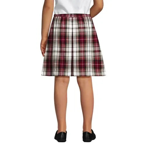 School Uniform Girls Plaid Box Pleat Skirt Top of the Knee