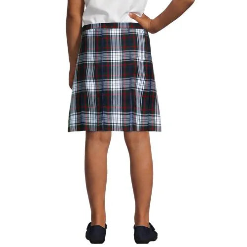 School Uniform Girls Plaid Box Pleat Skirt Top of the Knee