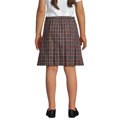 School Uniform Girls Plaid Box Pleat Skirt Top of the Knee