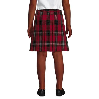 School Uniform Girls Plaid Box Pleat Skirt Top of the Knee