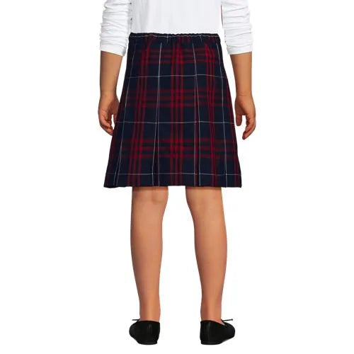 School Uniform Girls Plaid Box Pleat Skirt Top of the Knee