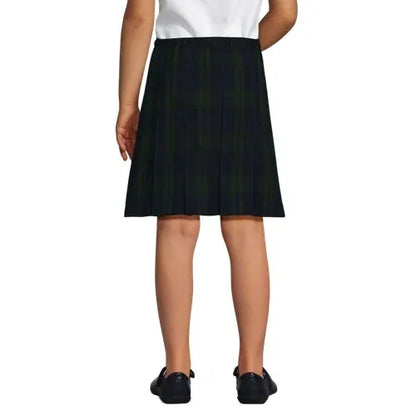School Uniform Girls Plaid Box Pleat Skirt Top of the Knee