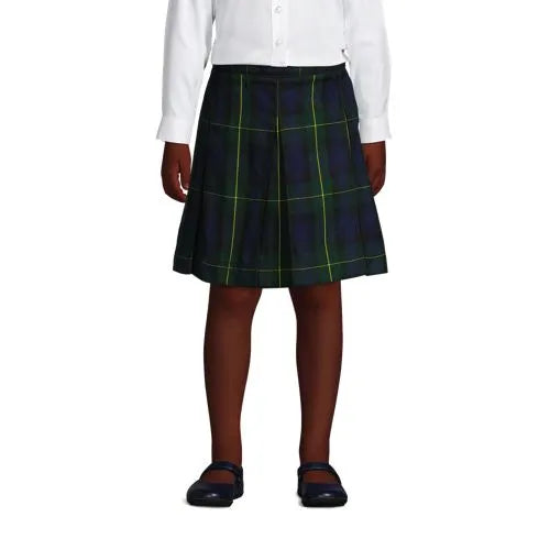 School Uniform Girls Plaid Box Pleat Skirt Top of the Knee