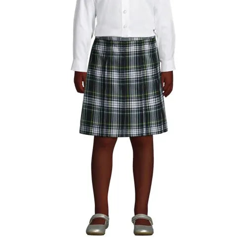 School Uniform Girls Plaid Box Pleat Skirt Top of the Knee