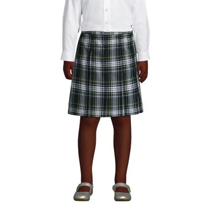 School Uniform Girls Plaid Box Pleat Skirt Top of the Knee