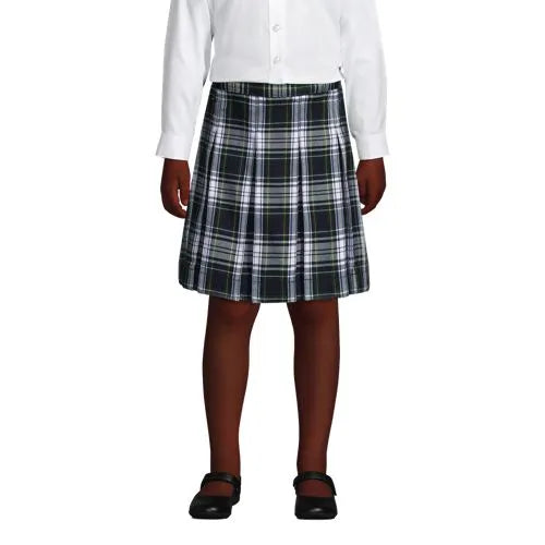 School Uniform Girls Plaid Box Pleat Skirt Top of the Knee