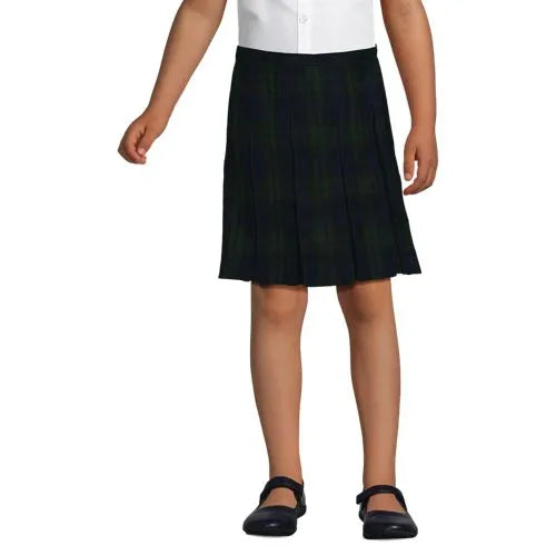 School Uniform Girls Plaid Box Pleat Skirt Top of the Knee