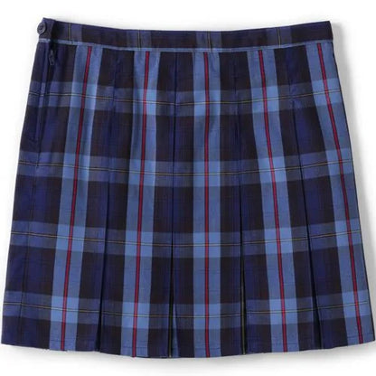 School Uniform Girls Plaid Box Pleat Skirt Top of the Knee