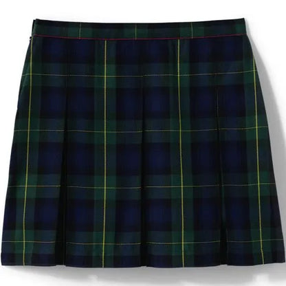 School Uniform Girls Plaid Box Pleat Skirt Top of the Knee