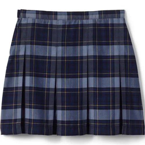 School Uniform Girls Plaid Box Pleat Skirt Top of the Knee
