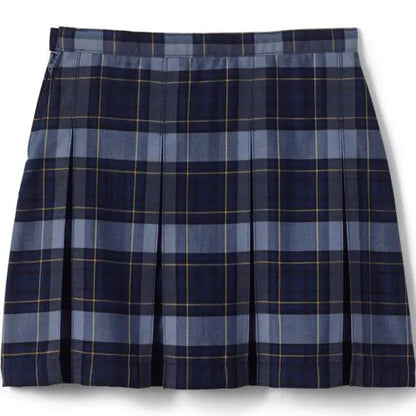 School Uniform Girls Plaid Box Pleat Skirt Top of the Knee