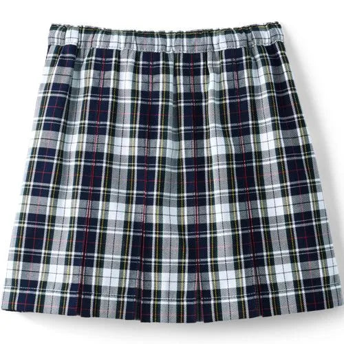 School Uniform Girls Plaid Box Pleat Skirt Top of the Knee