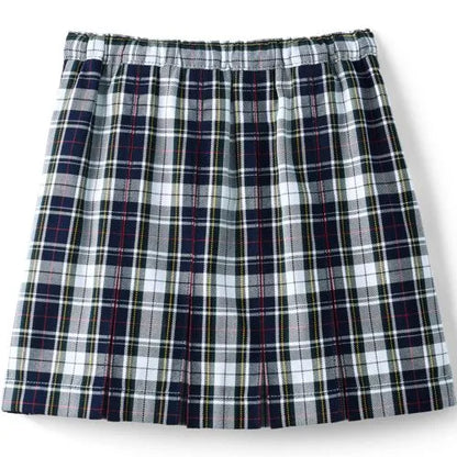School Uniform Girls Plaid Box Pleat Skirt Top of the Knee