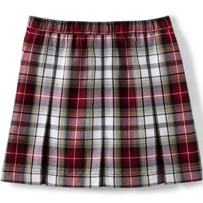 School Uniform Girls Plaid Box Pleat Skirt Top of the Knee