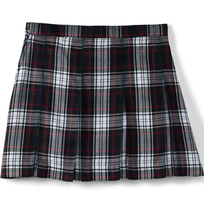 School Uniform Girls Plaid Box Pleat Skirt Top of the Knee