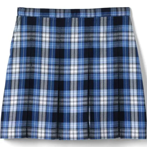 School Uniform Girls Plaid Box Pleat Skirt Top of the Knee