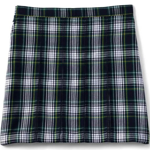 School Uniform Girls Plaid Box Pleat Skirt Top of the Knee