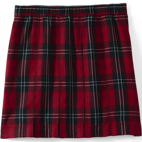 School Uniform Girls Plaid Box Pleat Skirt Top of the Knee