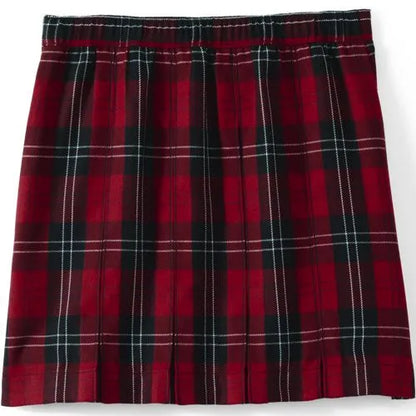 School Uniform Girls Plaid Box Pleat Skirt Top of the Knee