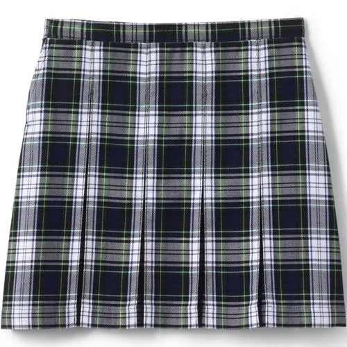 School Uniform Girls Plaid Box Pleat Skirt Top of the Knee