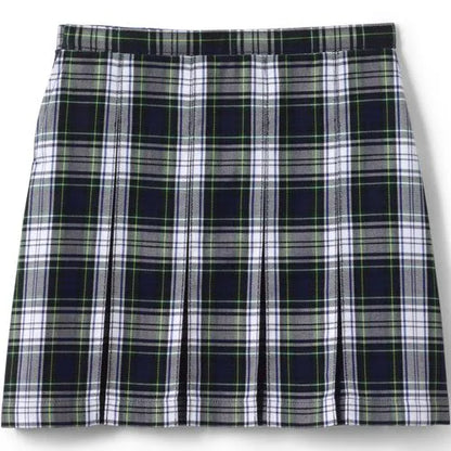 School Uniform Girls Plaid Box Pleat Skirt Top of the Knee