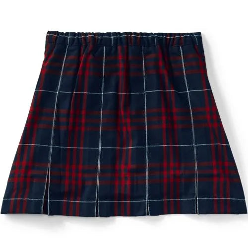 School Uniform Girls Plaid Box Pleat Skirt Top of the Knee