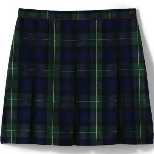 School Uniform Girls Plaid Box Pleat Skirt Top of the Knee