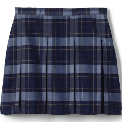 School Uniform Girls Plaid Box Pleat Skirt Top of the Knee