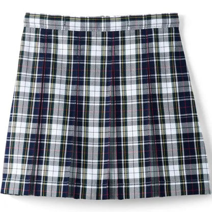 School Uniform Girls Plaid Box Pleat Skirt Top of the Knee