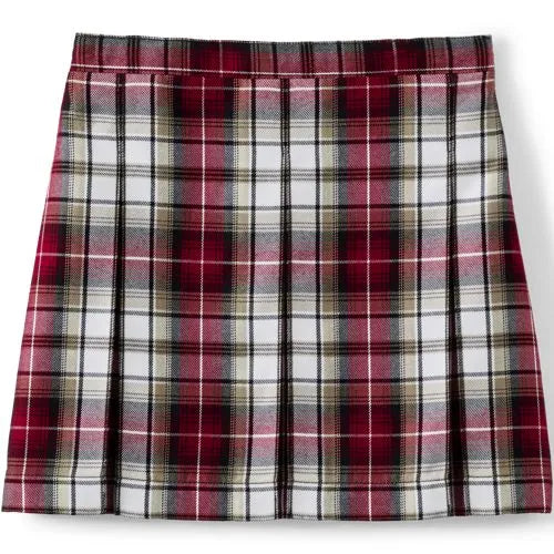 School Uniform Girls Plaid Box Pleat Skirt Top of the Knee