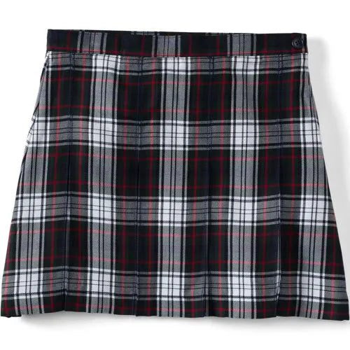 School Uniform Girls Plaid Box Pleat Skirt Top of the Knee