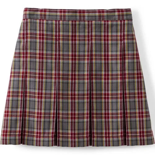 School Uniform Girls Plaid Box Pleat Skirt Top of the Knee