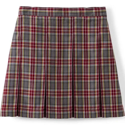 School Uniform Girls Plaid Box Pleat Skirt Top of the Knee