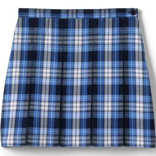 School Uniform Girls Plaid Box Pleat Skirt Top of the Knee