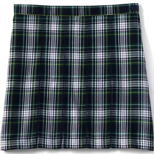 School Uniform Girls Plaid Box Pleat Skirt Top of the Knee