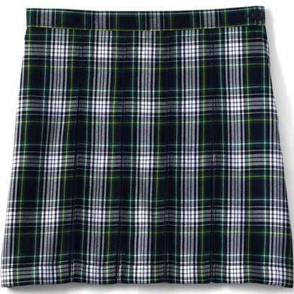 School Uniform Girls Plaid Box Pleat Skirt Top of the Knee