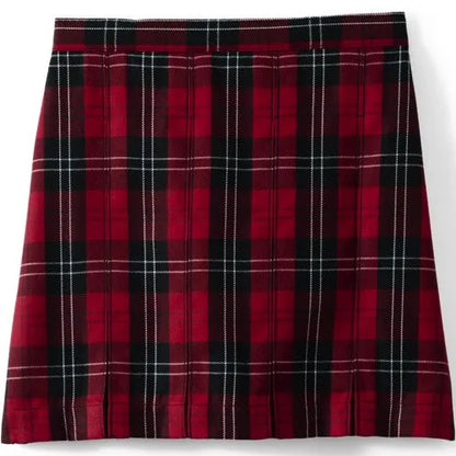 School Uniform Girls Plaid Box Pleat Skirt Top of the Knee