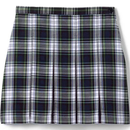 School Uniform Girls Plaid Box Pleat Skirt Top of the Knee