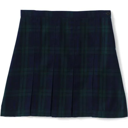 School Uniform Girls Plaid Box Pleat Skirt Top of the Knee