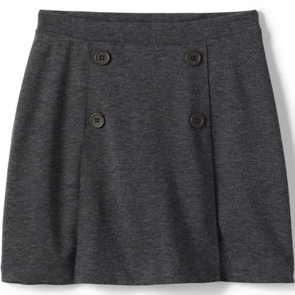 School Uniform Girls Ponte Button Front Skort Above the Knee