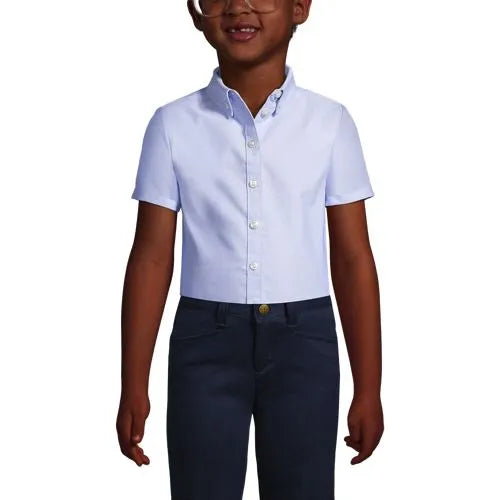 School Uniform Girls Short Sleeve Oxford Dress Shirt