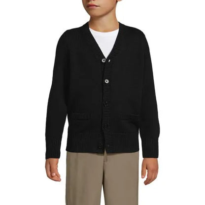 School Uniform Boys Cotton Modal Button Front Cardigan Sweater