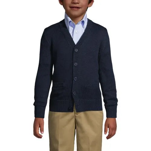 School Uniform Boys Cotton Modal Button Front Cardigan Sweater