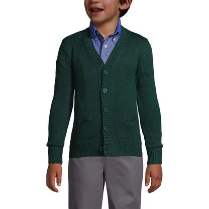 School Uniform Boys Cotton Modal Button Front Cardigan Sweater